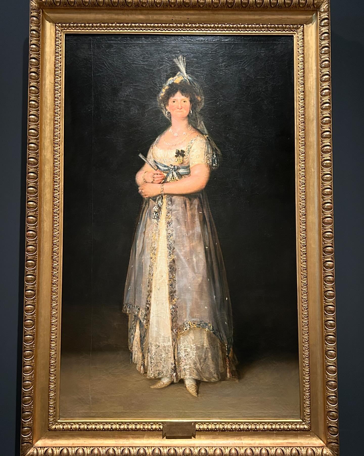 A few of my favorite royal portraits on view at the Galeria de las Colecciones Reales in Madrid&hellip;plus one royal photobomb!! #marialuisa and #charlesIV by #goya; the back of the king&rsquo;s head as imagined by #bauzil; #charlesIIIandme #galeria