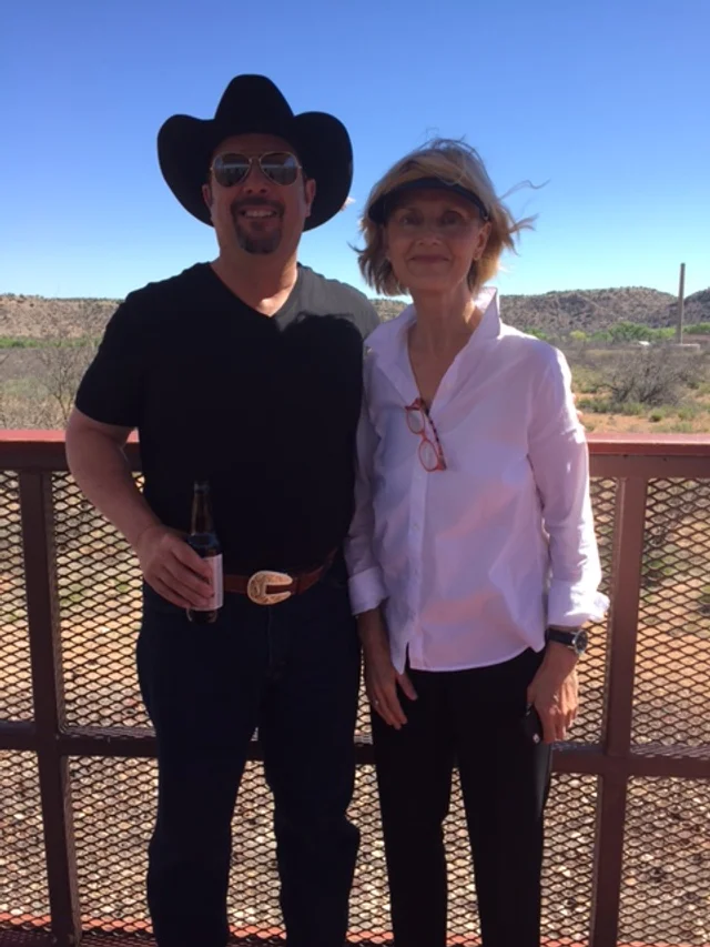 CJB and bestselling author Jacqueline Winspear were the guests of Poisoned Pen owner Barbara Peters on a lovely vintage train ride in Arizona.