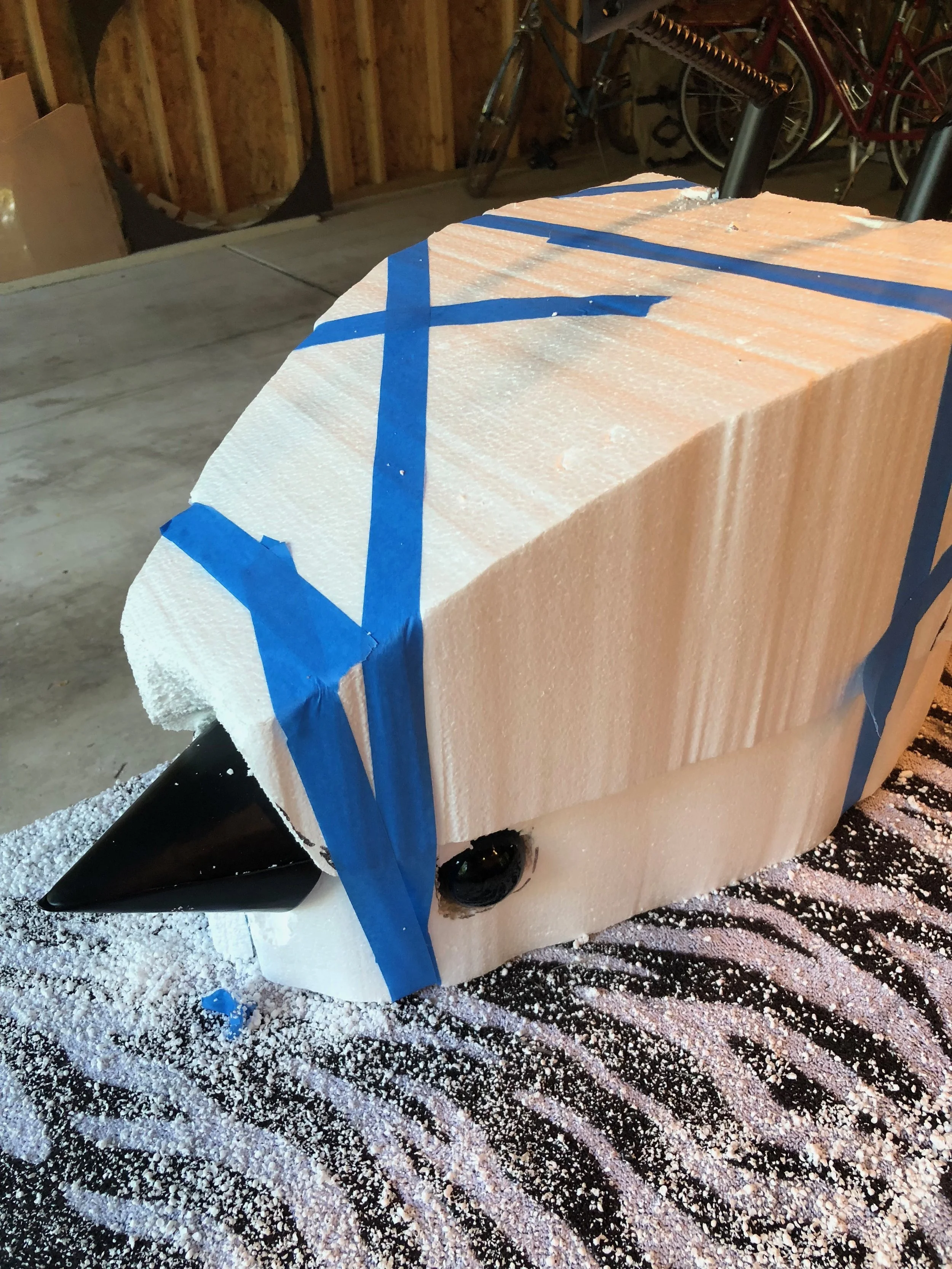 foam blocked around the bird armatures