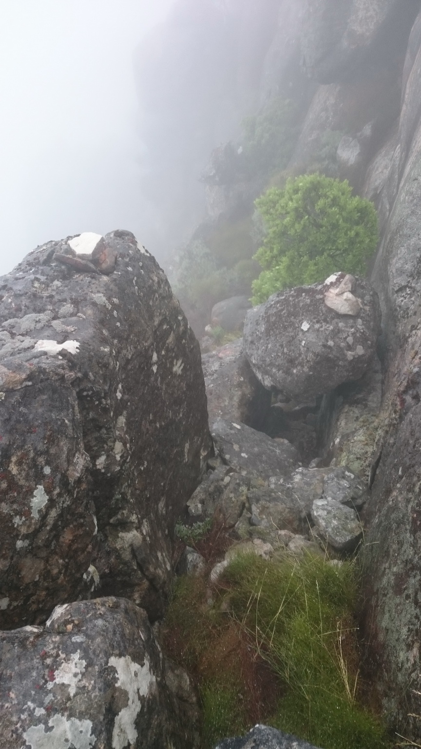 Stepping down Squaretower Peak