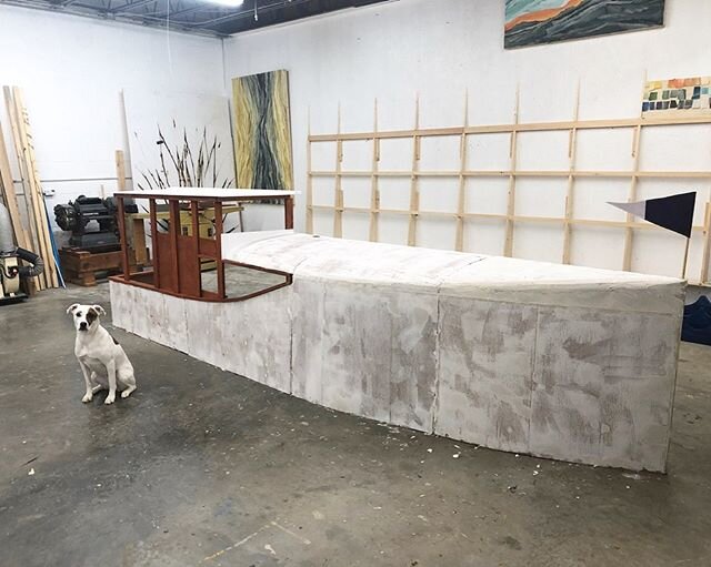 We&rsquo;re building a boat! What a fun process this is, starting out with building the &ldquo;bones&rdquo; and then covering it with &ldquo;skin&rdquo;. Next comes paint, trim, rigging and all the little details ✨⚓️ *dog for scale.
.
.
.
#buildingab