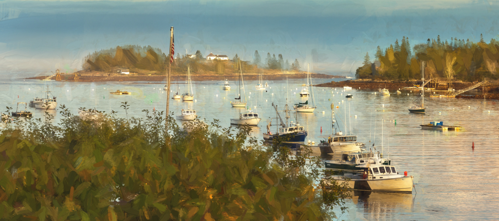Tenants Harbor Adapting, PhaseOne IQ 180 240mm 1/20 sec f25 ISO 100 multiple images