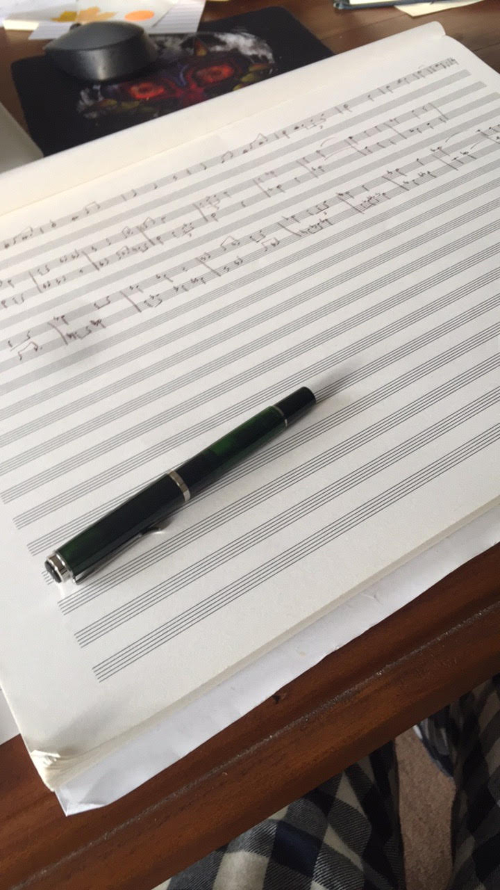 My tenor and bass canon for ACC 5, feat my pj bottoms and my Majora’s Mask Mouse pad.