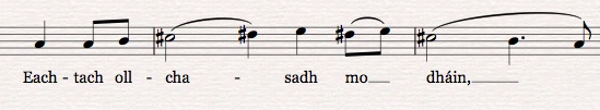Columba opening phrase, in 5/4 with a raised 4th (gotta have that Lydian flavour!)