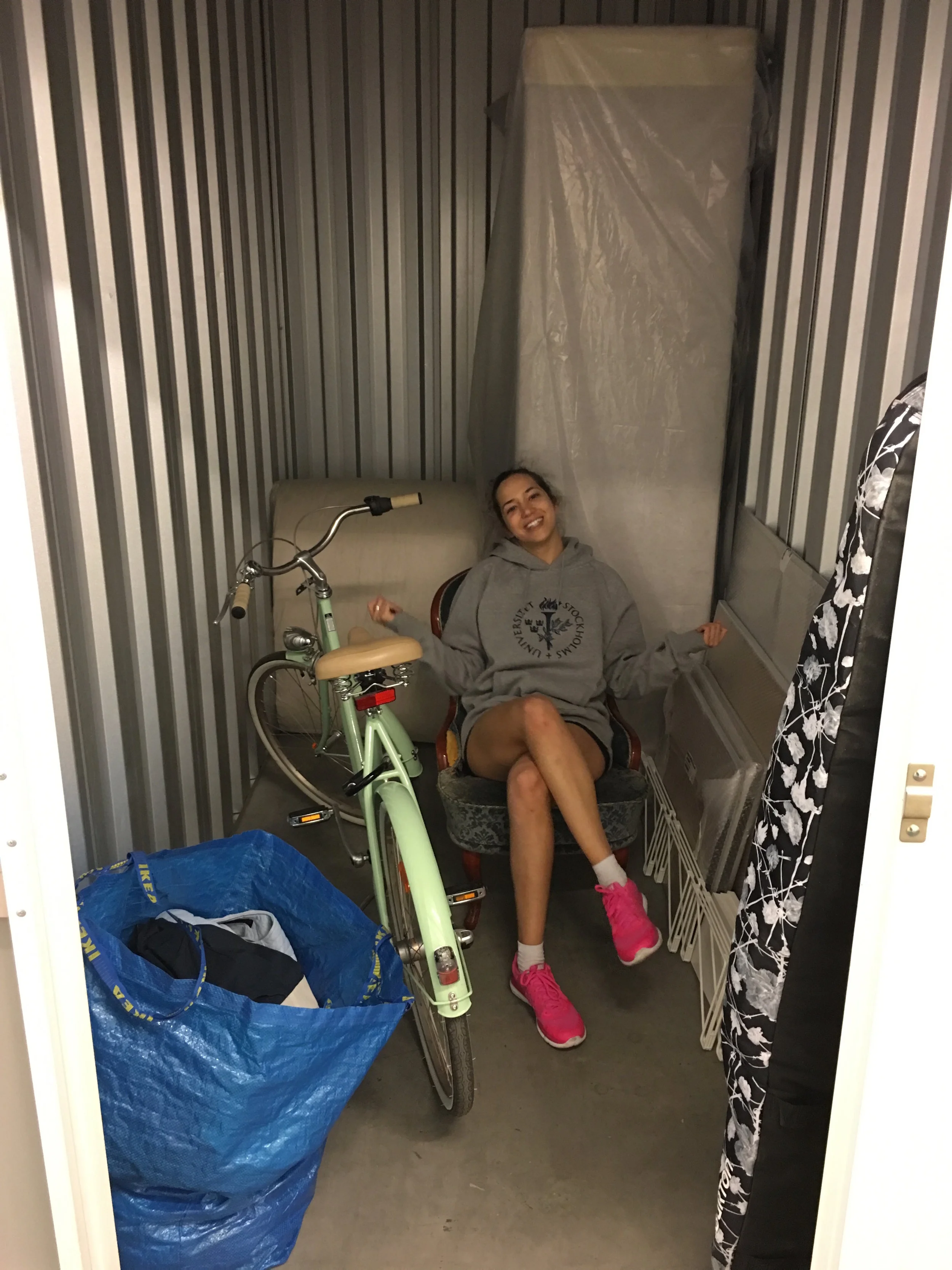 Exhausted, no makeup, and hanging in the storage unit.&nbsp;