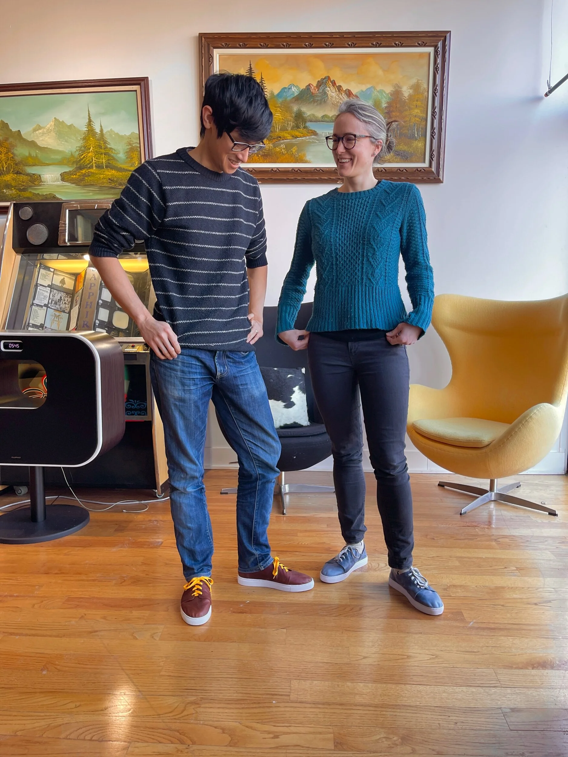 Couples shoemaking sneaker making class workshop