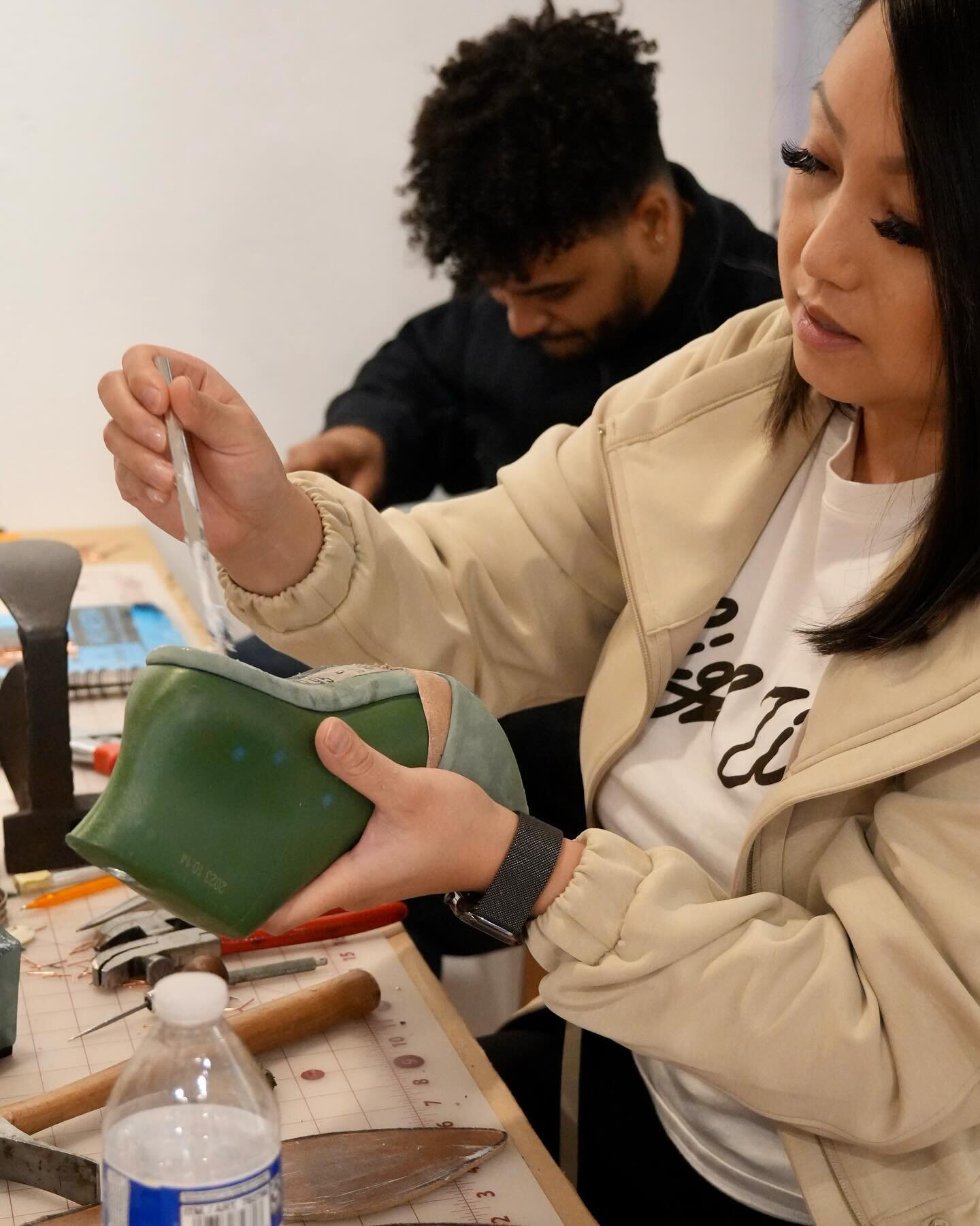 A wonderful heel making workshop with Mai &amp; Alex. I love teaching in this new inspiring space.