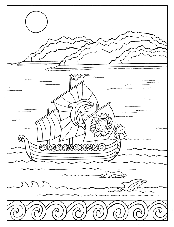 Dolphins and Boat