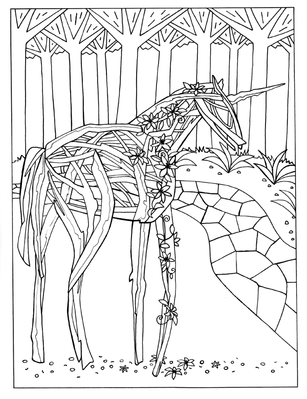 Twig Horse Sculpture