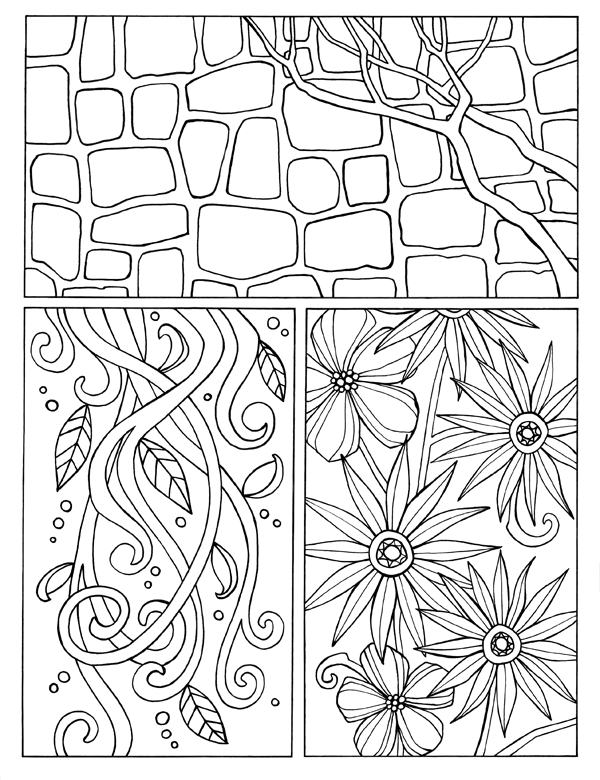 Flowers and Stones Tri Panel