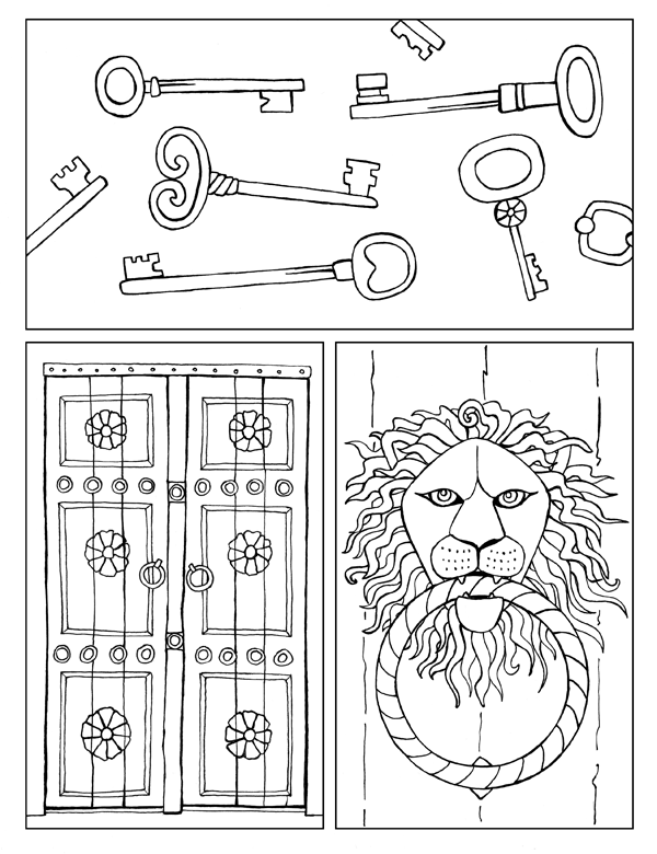 Keys and Door Tri Panel