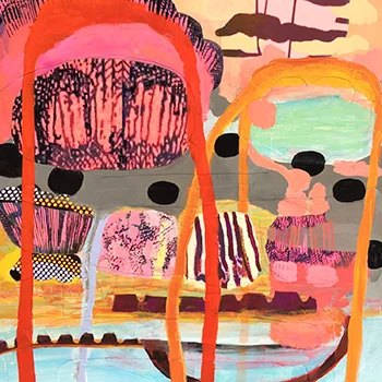 Lame Disguises mixed media on panel, 16" x 16" Directions and more information… Opening Reception Saturday November 10, 4 to 6 pm