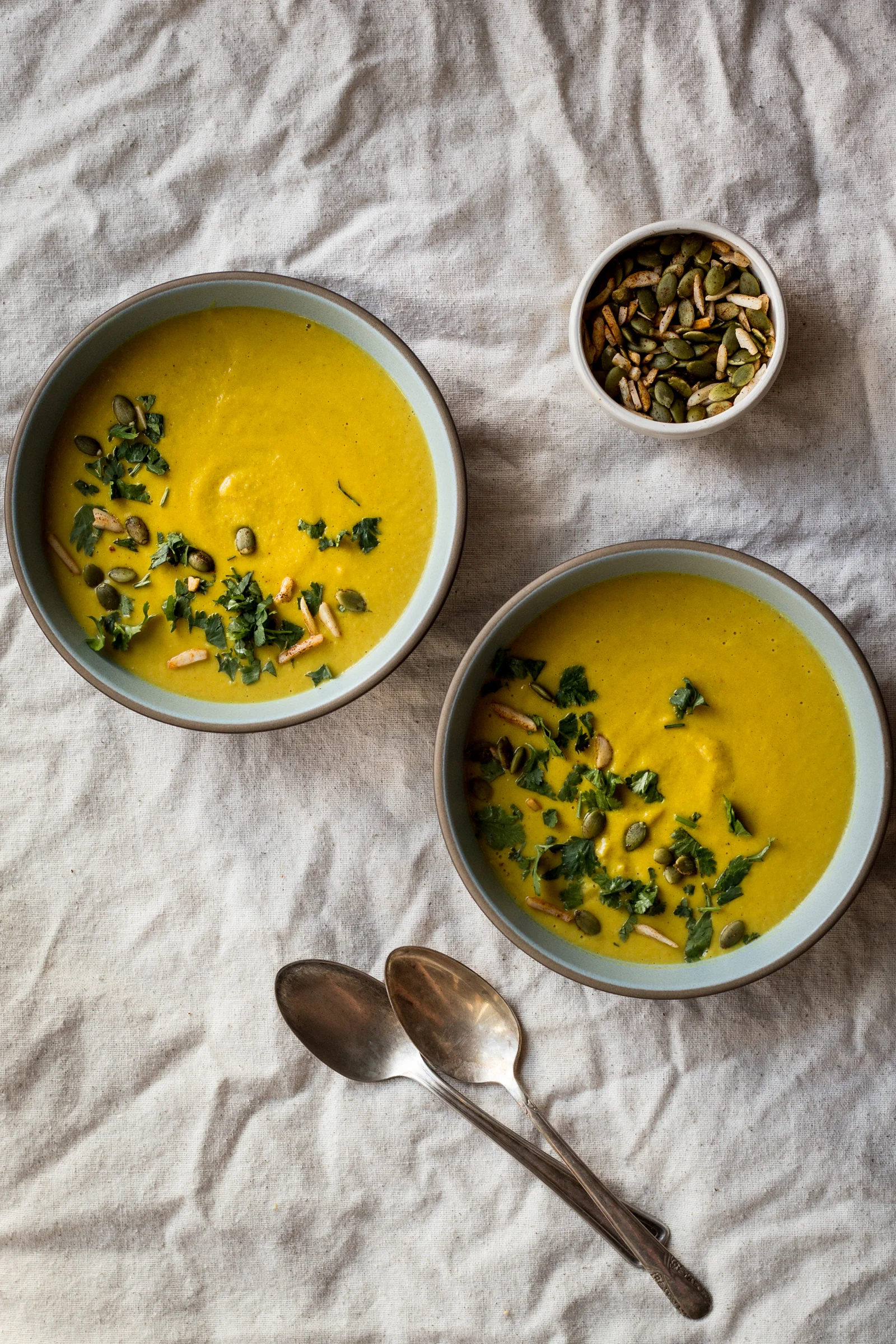 Spiced Summer Squash & Chickpea Bisque (you can use zucchini here too!)