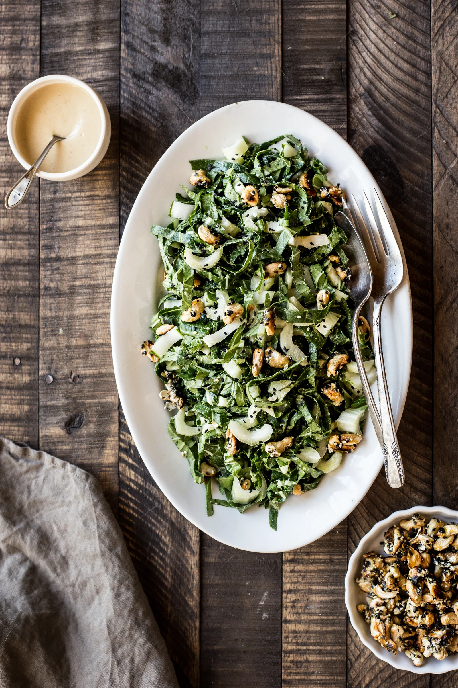 Bok Choy Salad with Miso Tahini Sauce & Sesame-Cashew Clusters (this is one of my all time favorite recipes EVER!)