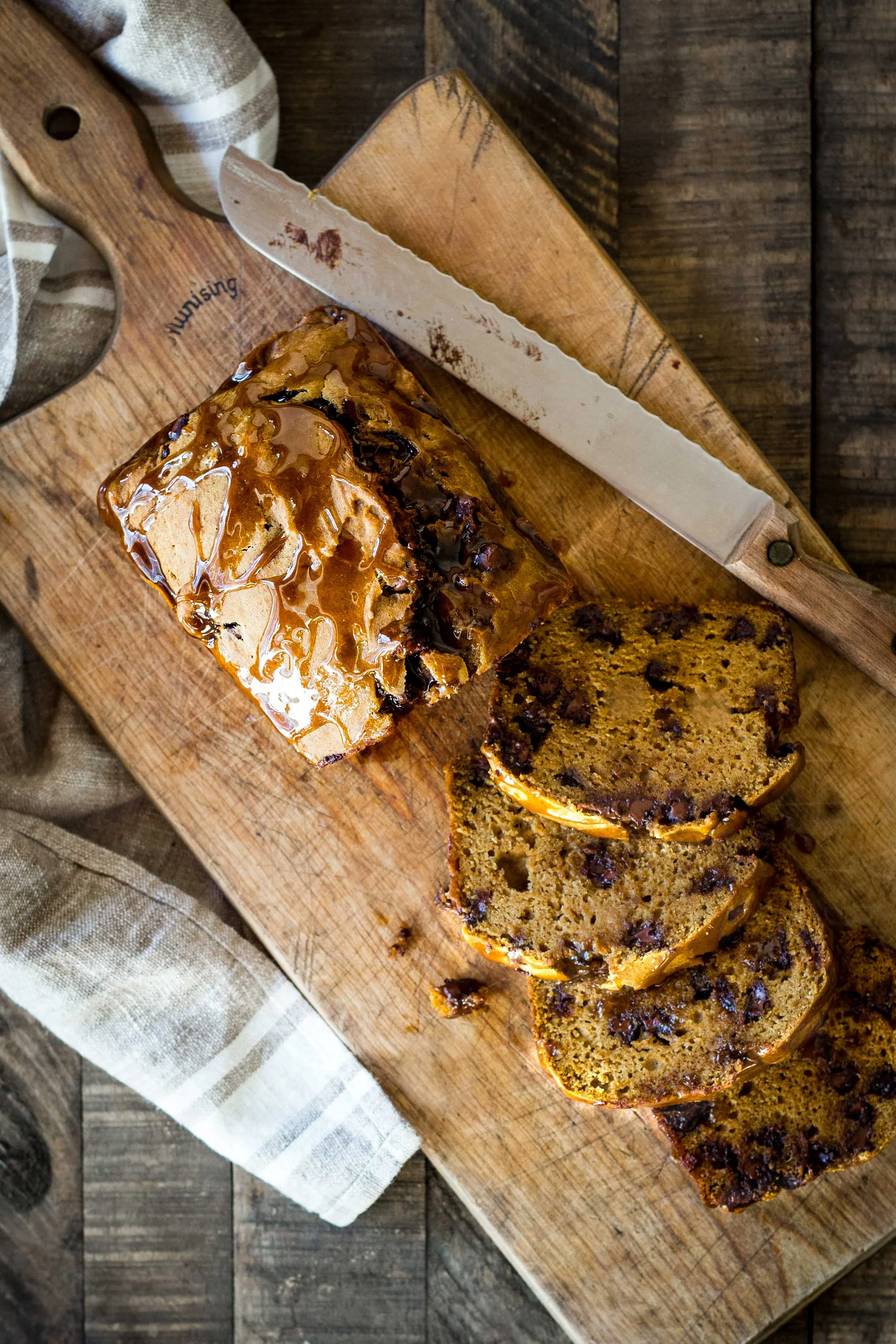 Spiced Pumpkin Bread with Vanilla Bourbon Glaze (use any of the winter squash you've received in your box in place of the pumpkin)