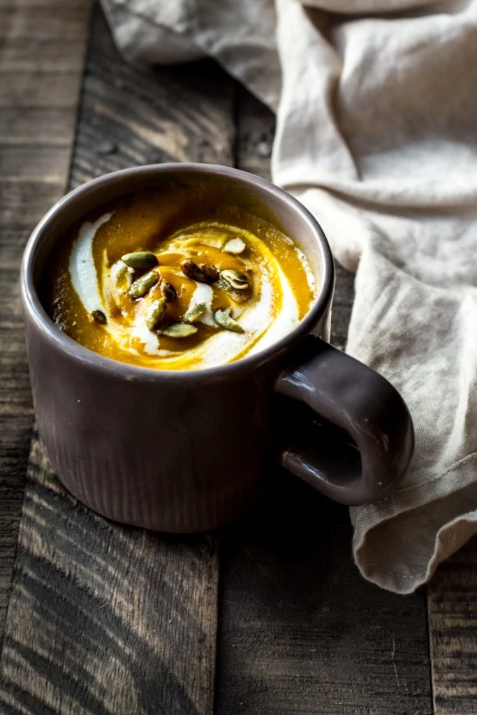 Roasted Pumpkin & Apple Soup (use the Fairy squash)