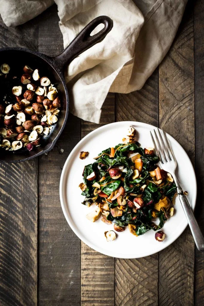 Swiss Chard Salad with Hazelnuts & Mushrooms (this is SO good!)