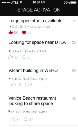Mobile Mock-up : Space Activation App