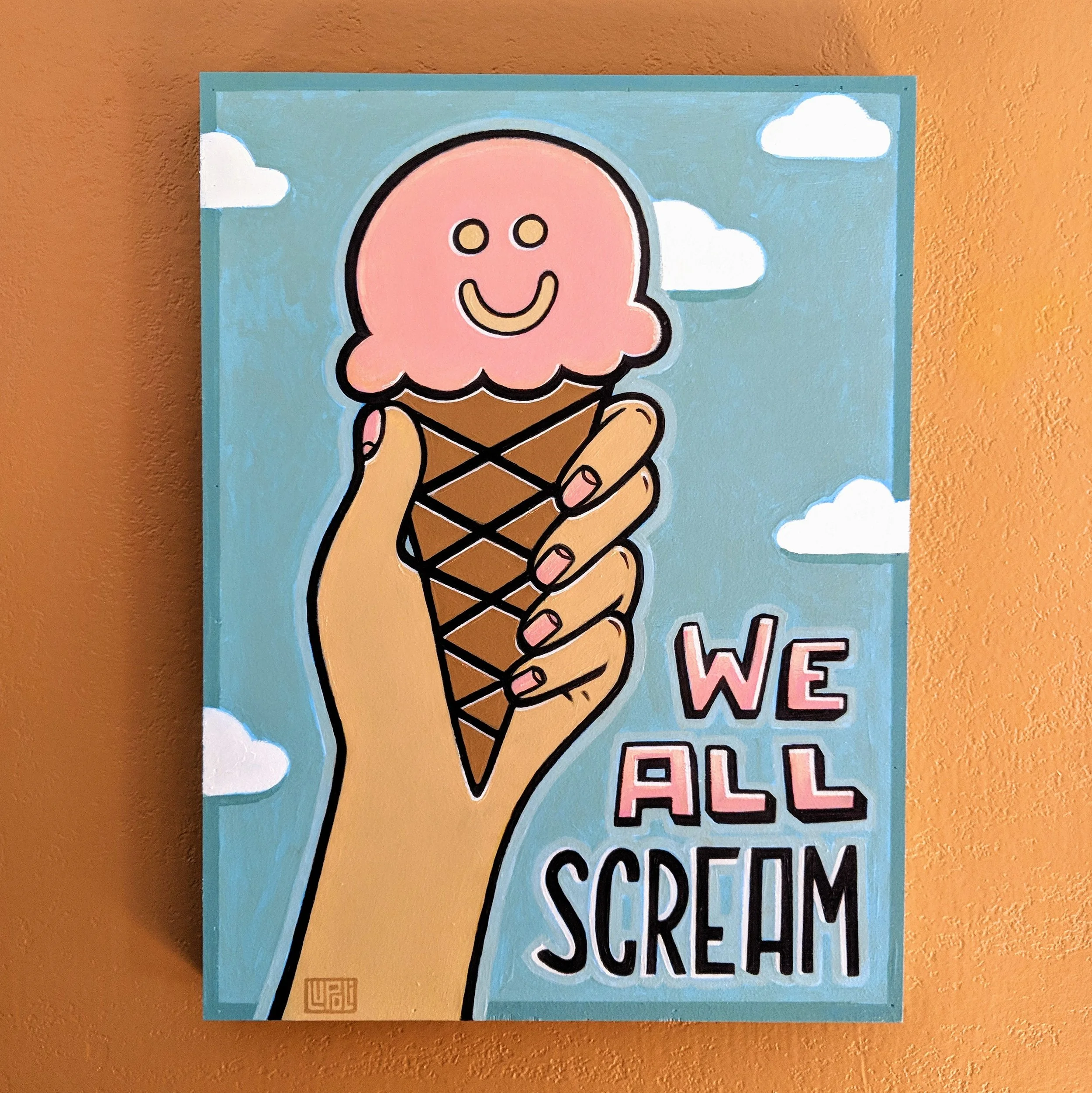 “We All Scream” Lupoli Collective, 2018, acrylic on panel; private collection