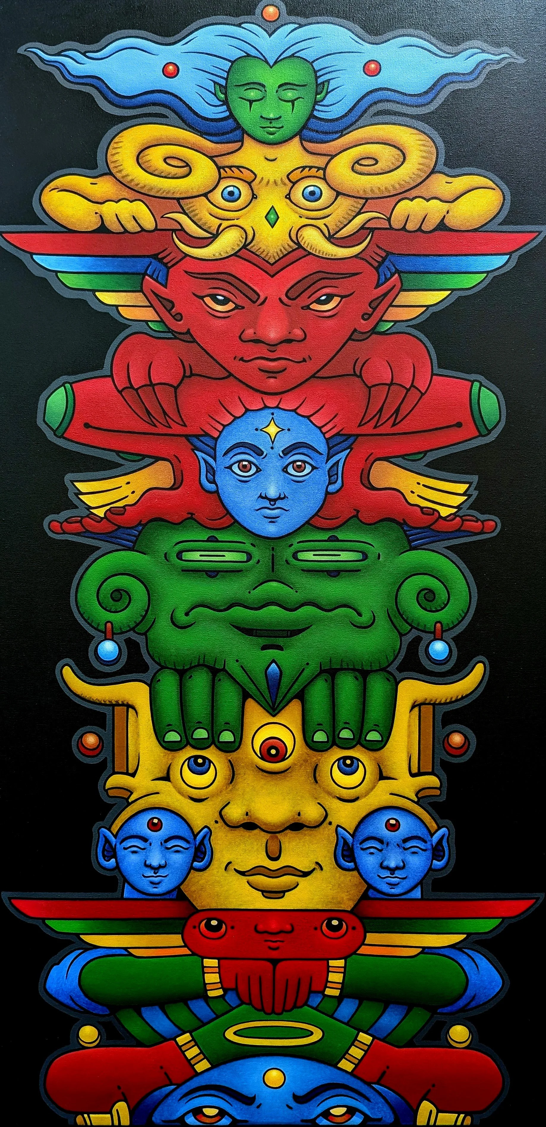 "Syncretic Totem" Tripoli, 2025, oil on canvas - $please inquire