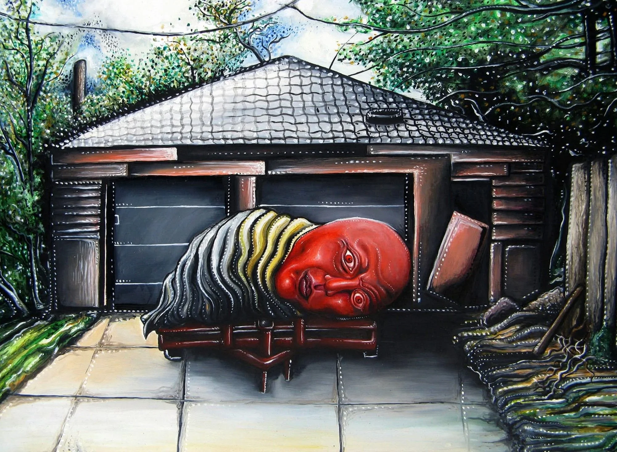“Monument to Poverty” Tripoli, 2009, oil on panel; $please inquire.