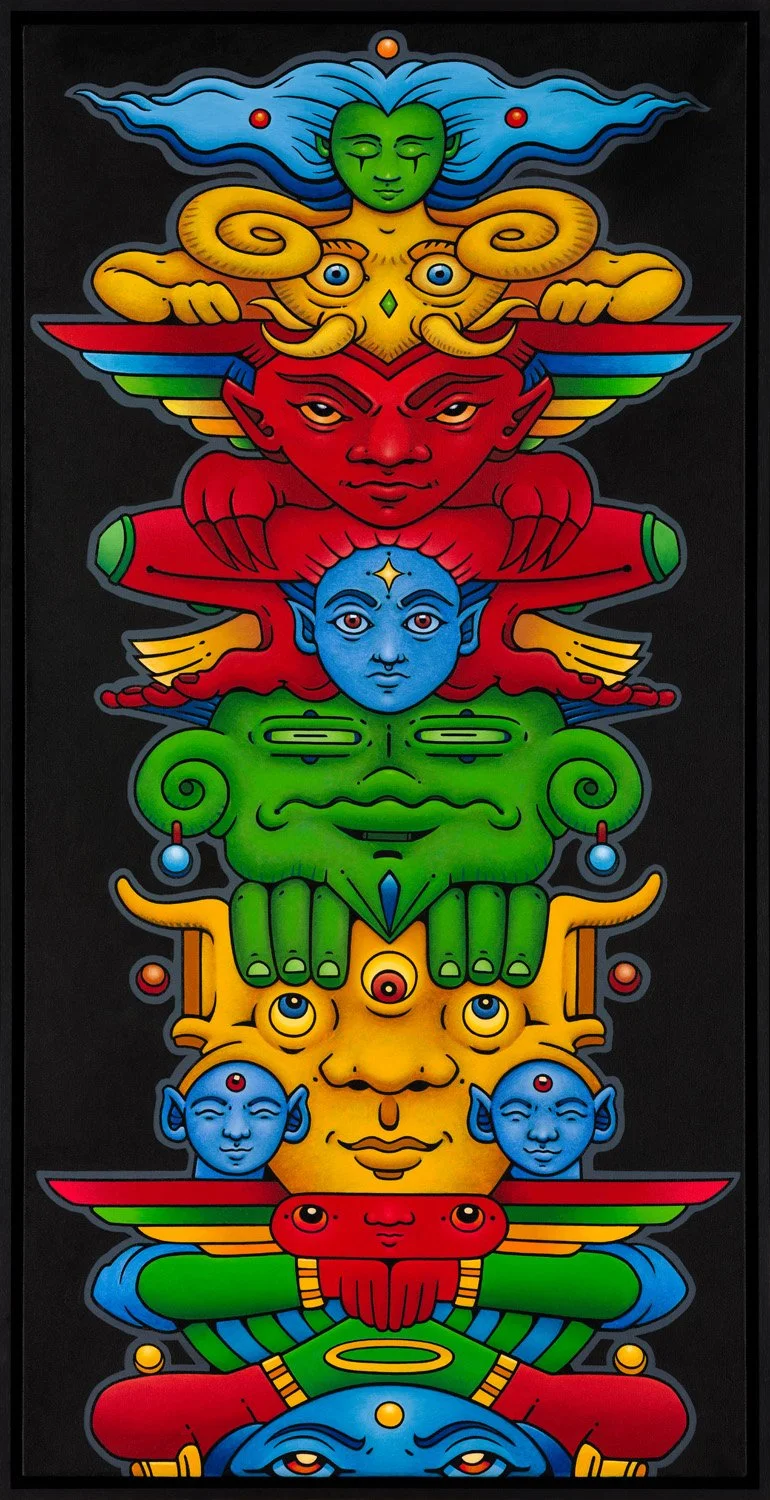"Syncretic Totem" Tripoli, 2025, oil on canvas; $please inquire