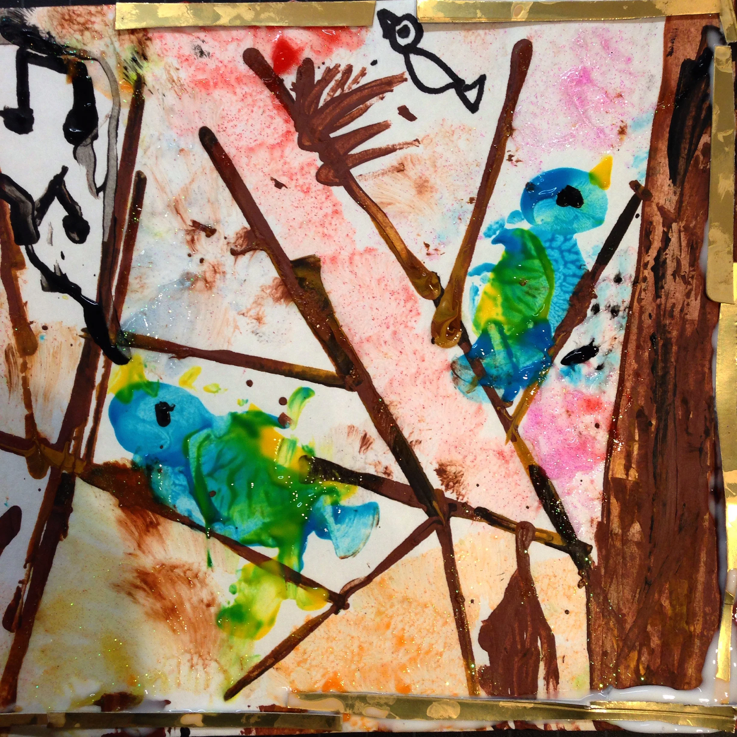 The tree of love by Mia inspired by Charley Harper 
