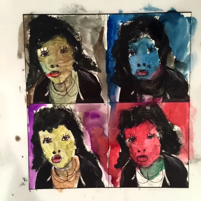 Harris’s portrait as a teenager girl by Harris Inspired by Andy Warhol