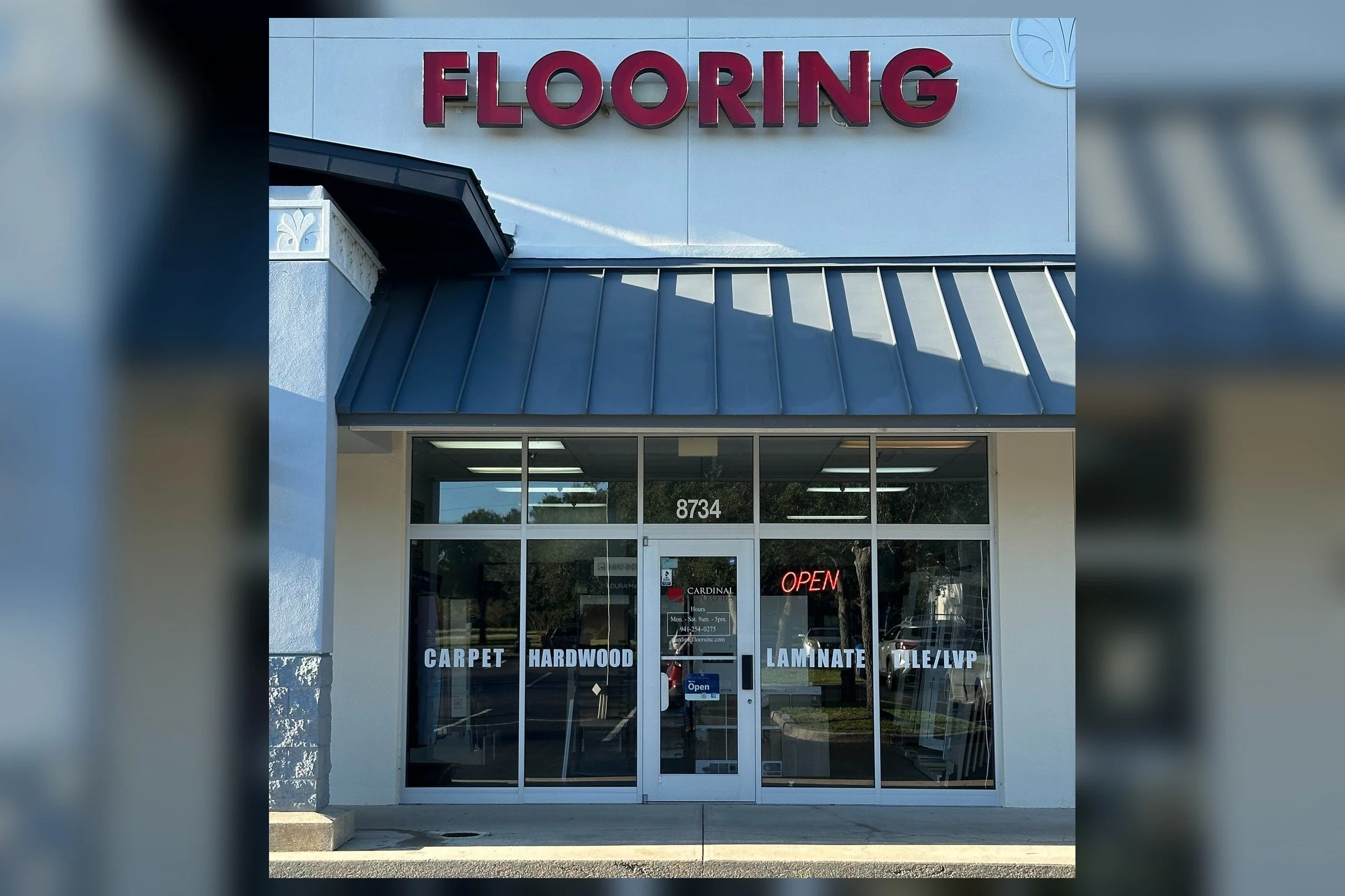 Cardinal Floors storefront at 8734 State Road 70 E in Lakewood Ranch