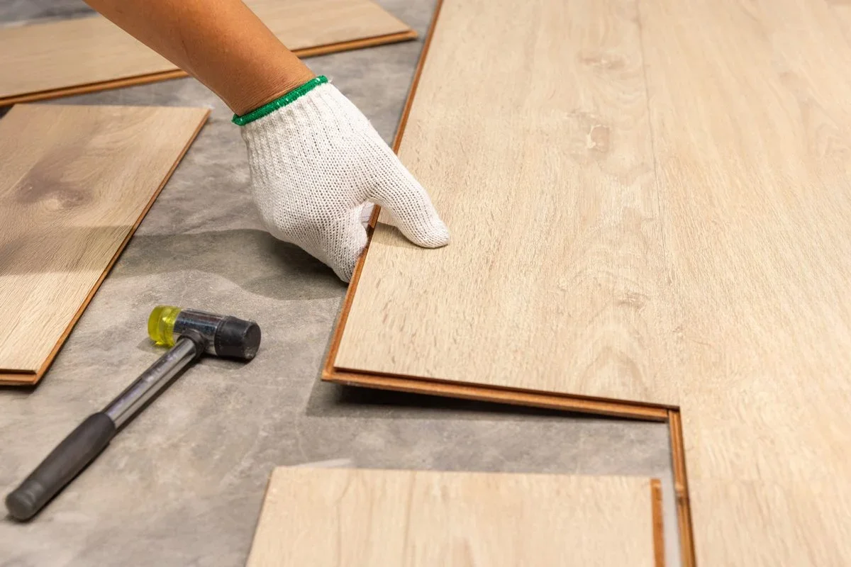 laminate flooring installation with wood look planks