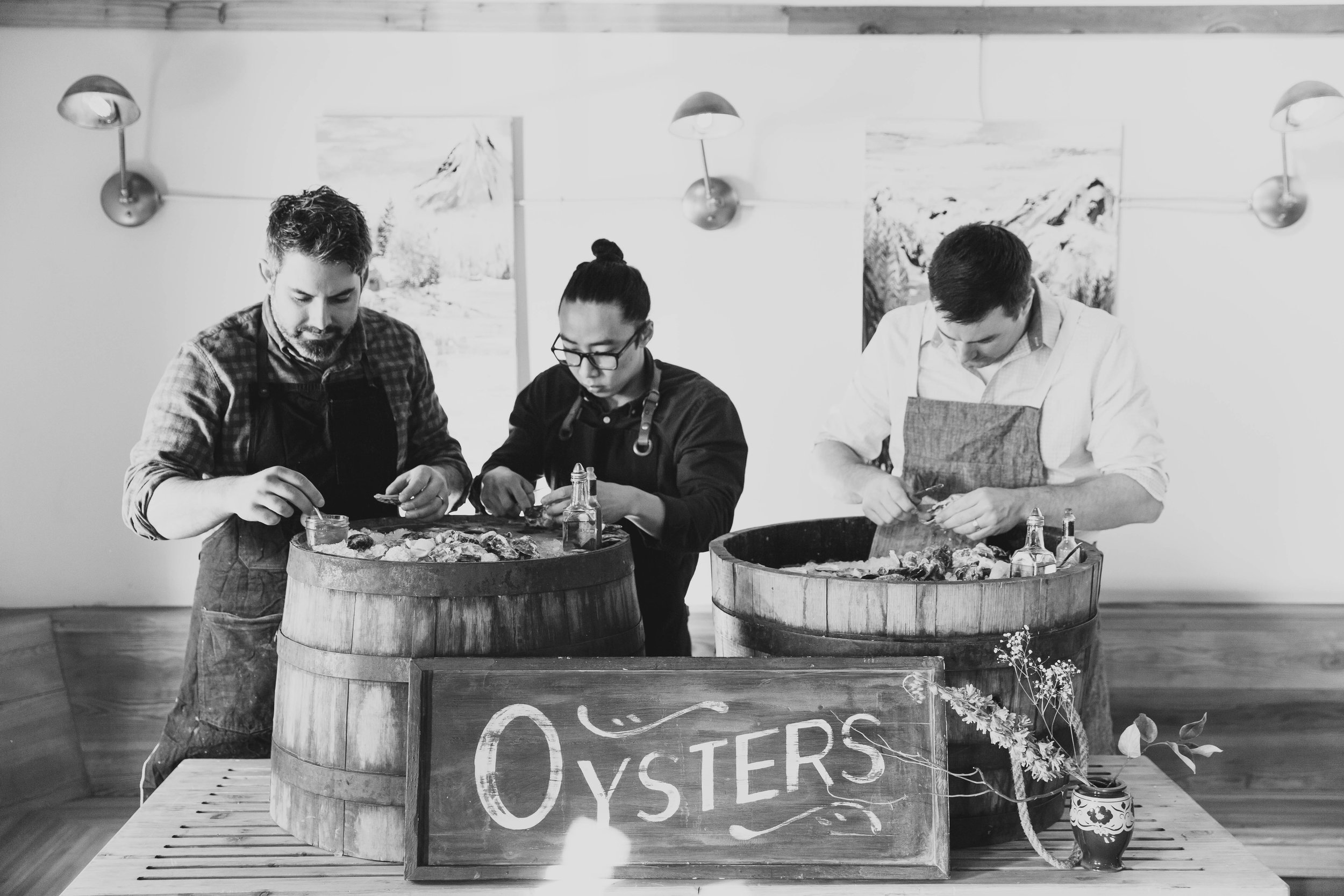 The Wayfarer Oyster House is Andrew Seymour, Brian Ng, Eddie Rideout (Left to Right)