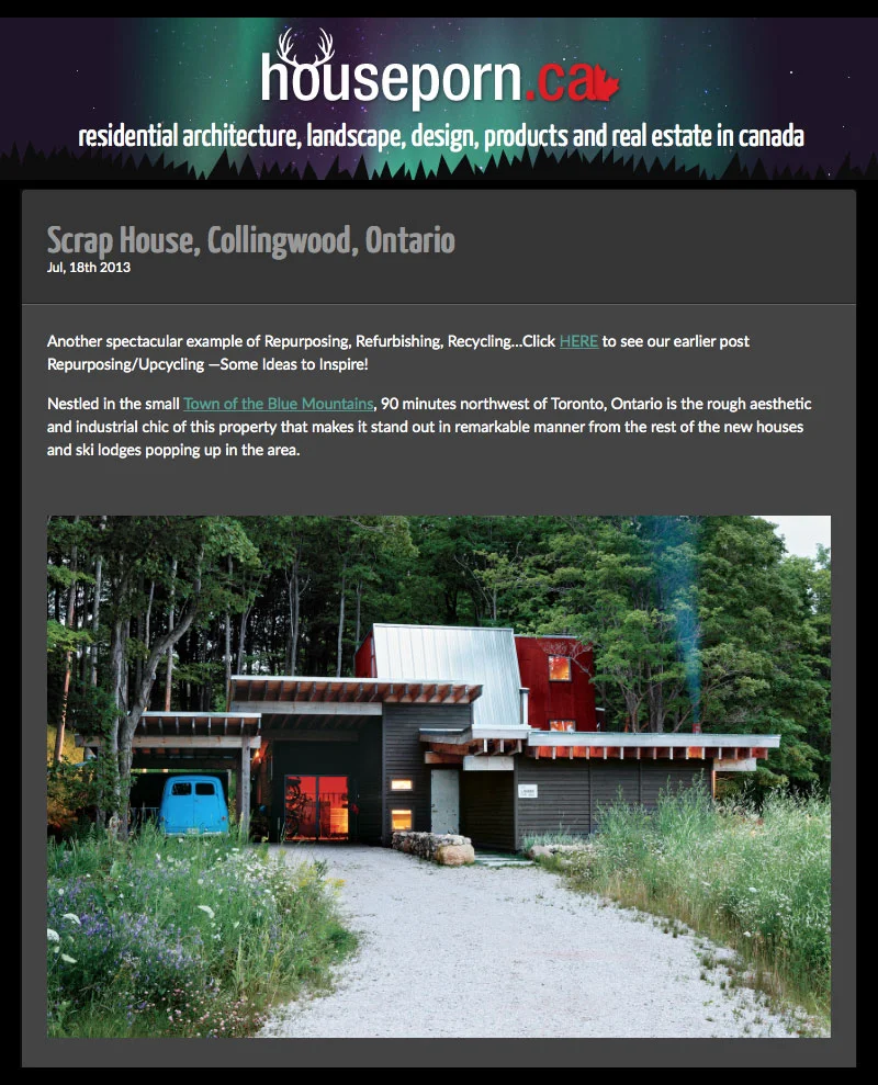 Houseporn.ca : Scrap House, Collingwood, Ontario