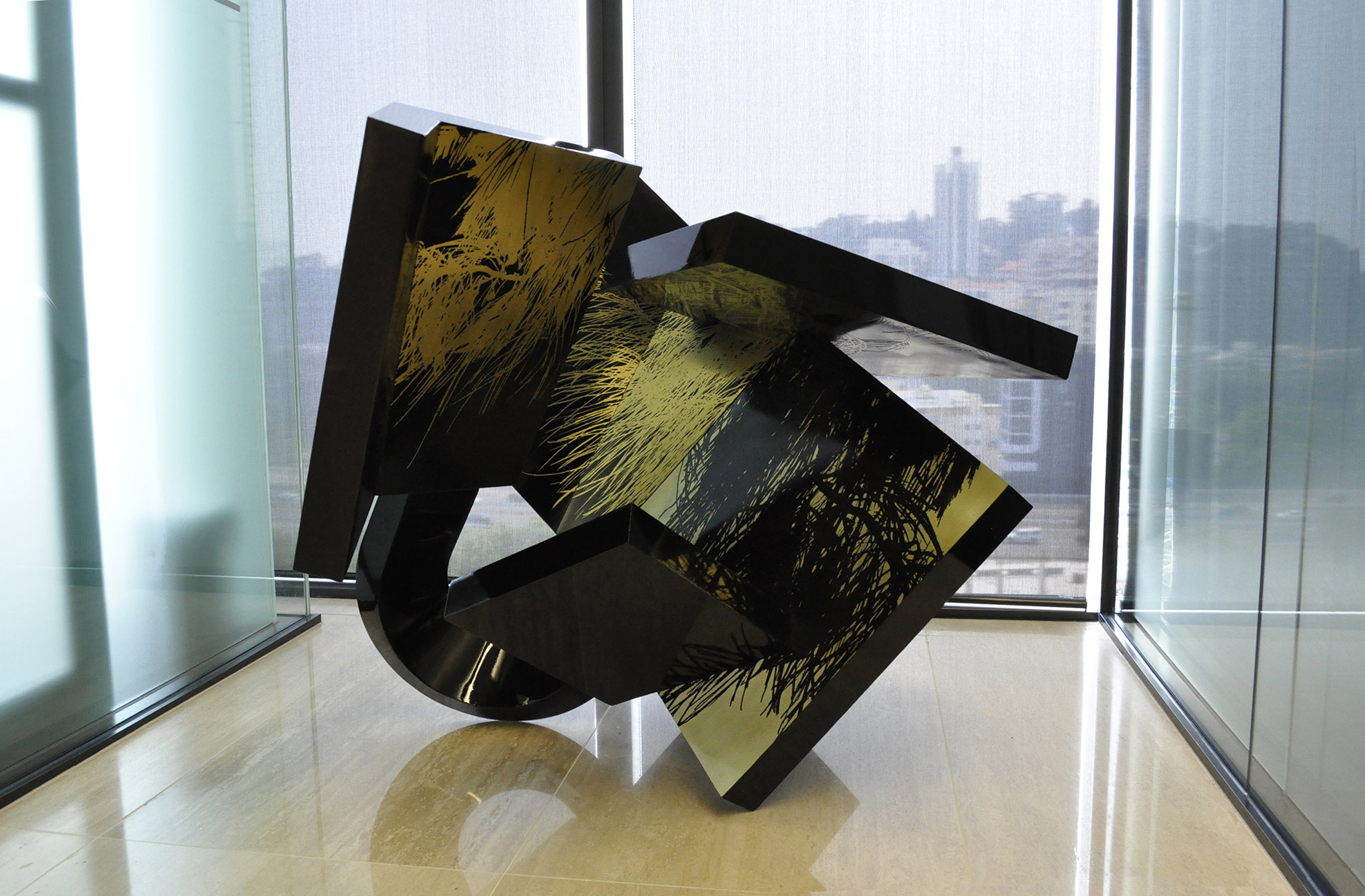 The title Peering Through suggest something of the driver or idea for this work. This idea of looking through framed views to a space that is paradoxically both controlled and wild was a starting point for the work.