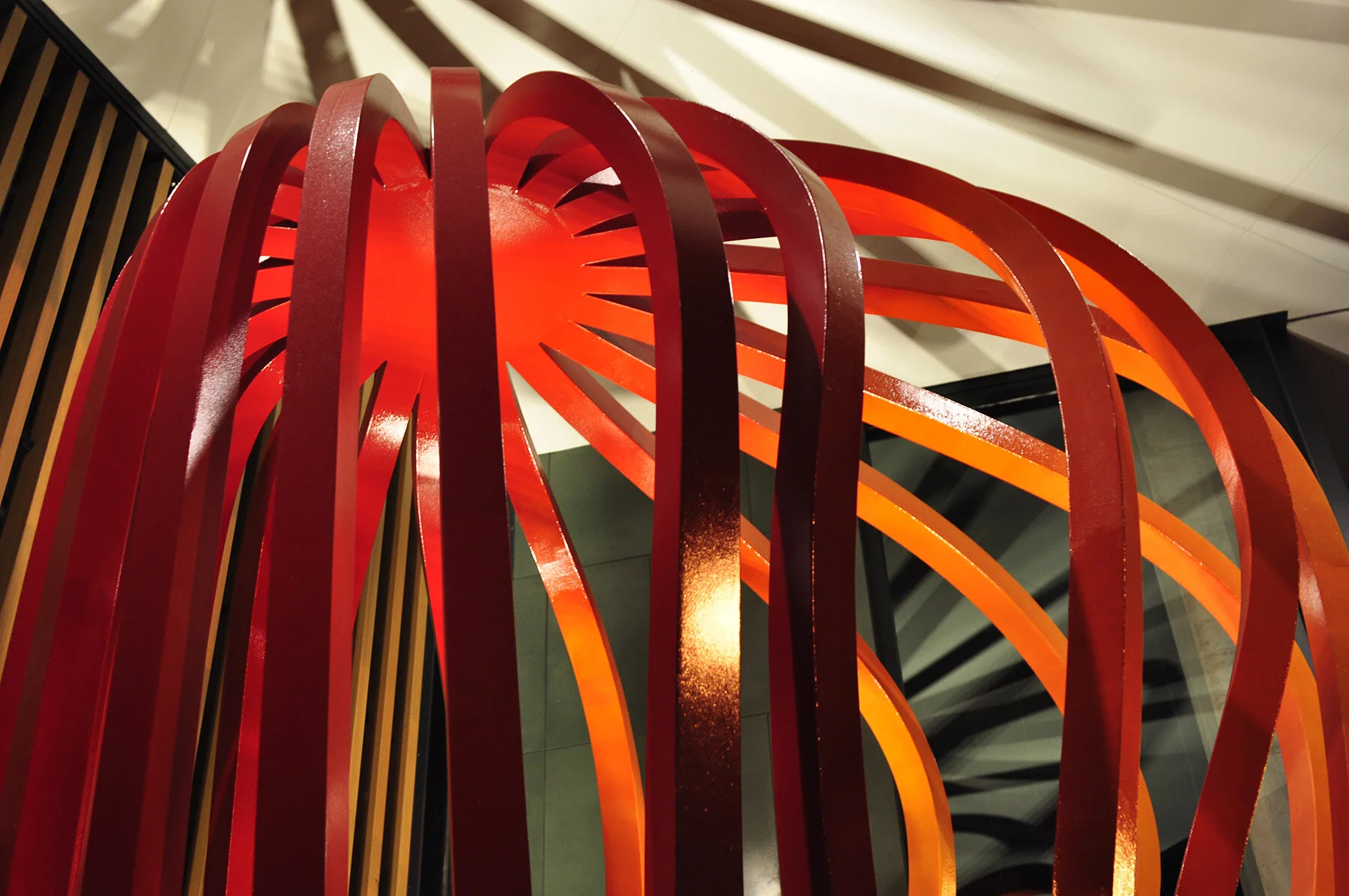  Swept is 5.5m tall.   It was commissioned by Celsius Property Group in 2020 as part of a commercial and apartment complex design by Hillam Architects 