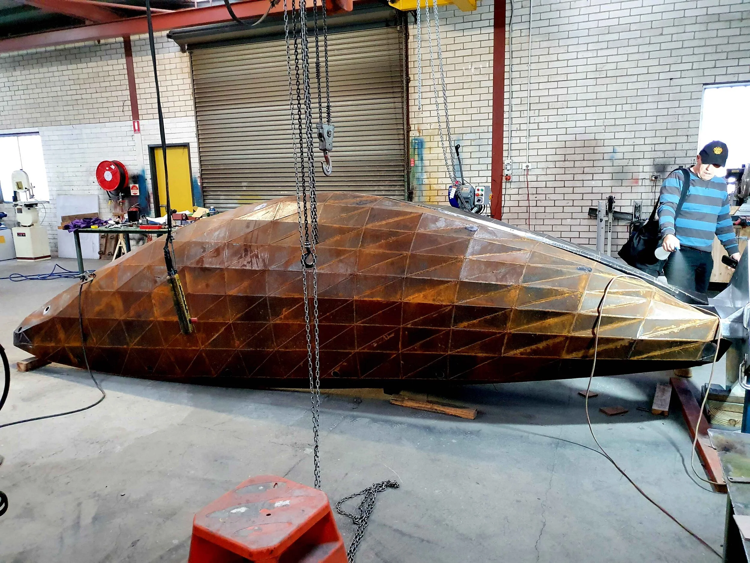  Corten shell during fabrication 