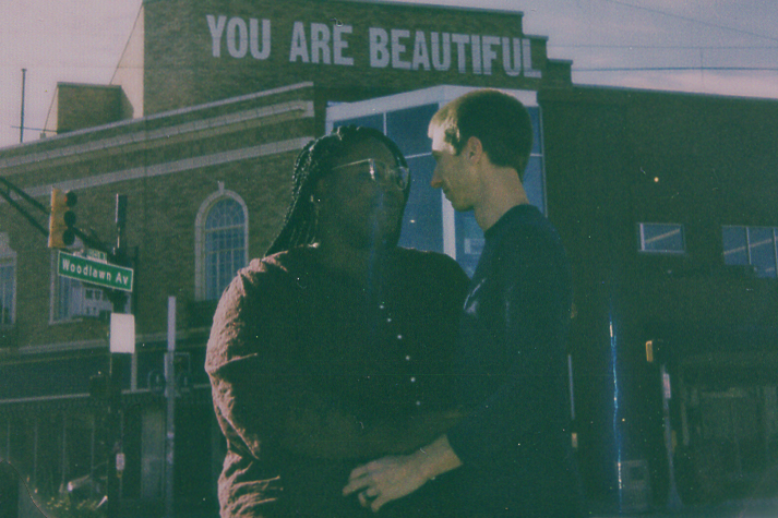 Kesia + Thomas - Winter Love Story shot on Round Polaroids in Historic Fountain Square