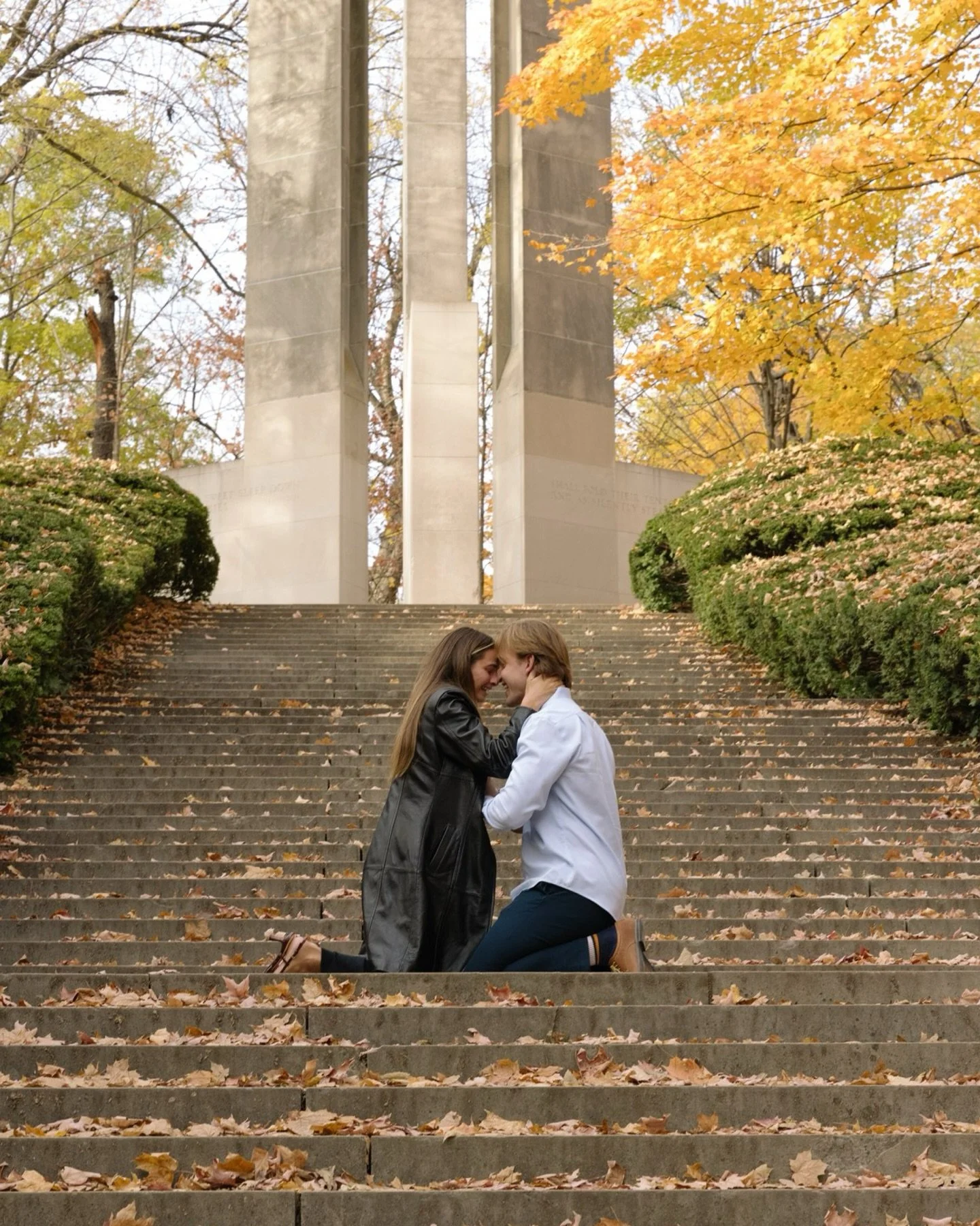 A moment of stillness found in the middle of a very bustling Holcomb Gardens, just in time for this joy-filled proposal. 
.
.
.
🏷️ Indianapolis engagement photographer, Indy proposal spots, butler university, Holcomb Gardens photos, film engagement 