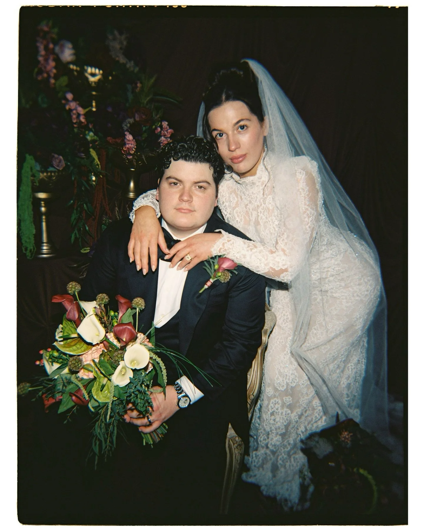 Ten pieces from Grace + Roman&rsquo;s wedding day that I won&rsquo;t soon forget:

1. The gorgeous moody backdrop the bride and her people dreamed up when weather decided outdoor portraits weren&rsquo;t likely. 
2. Witnessing the bride make her way t