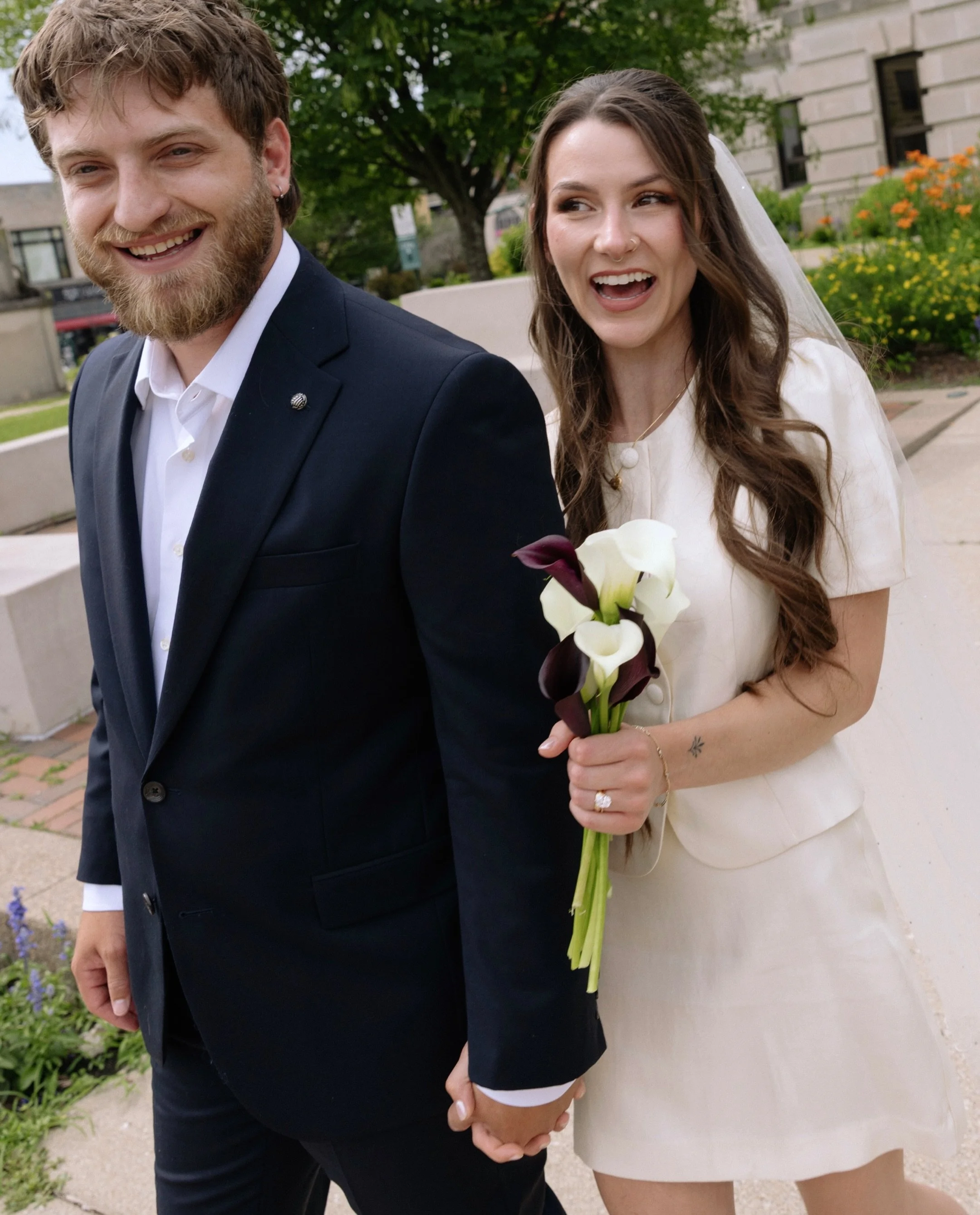 A downtown Bloomington elopement for one of the coolest couples (and yes they do get bonus points for having me sign as the witness on their marriage license 🕶️🔏🤝🏼)!
.
.
.
🏷️ downtown elopement, film wedding photographer, wedding sunglasses, Blo