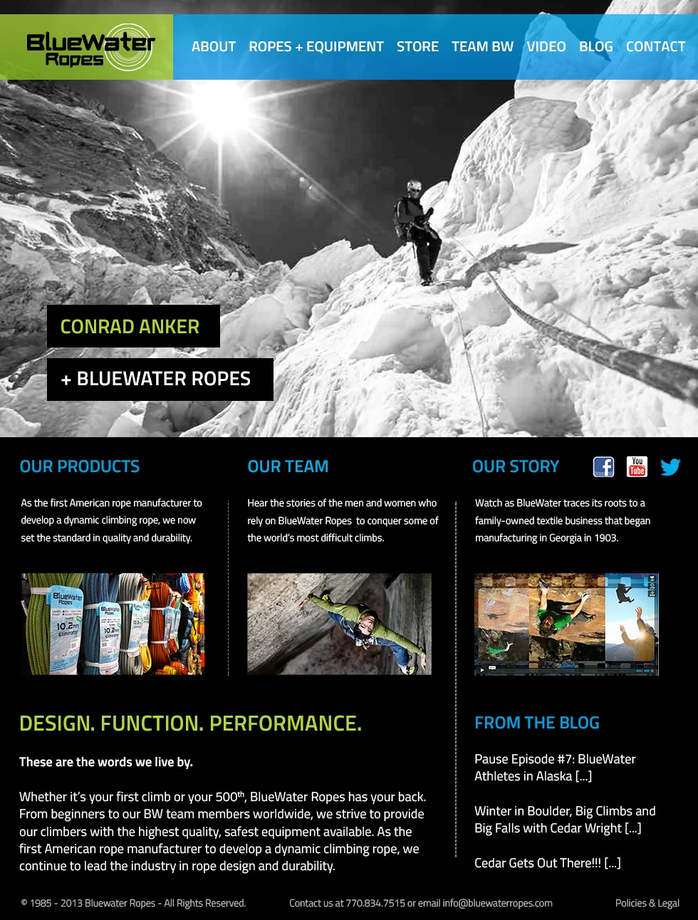 BlueWater Ropes Homepage