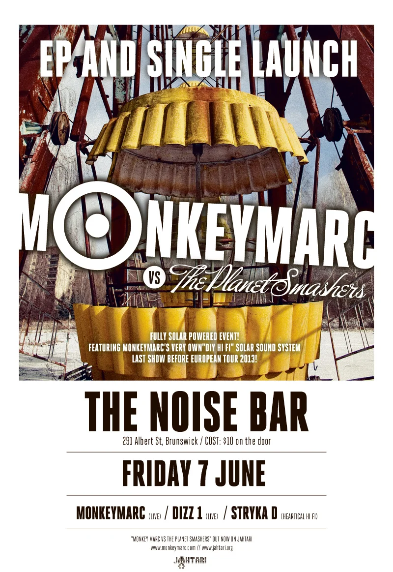 Monkey Marc vs The Planet Smashers EP launch, Melbourne 2013. Download here .