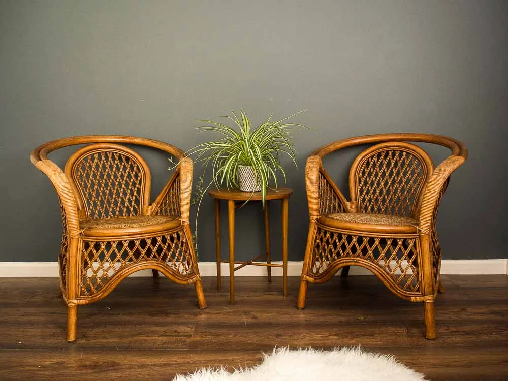 bamboo and wicker chairs