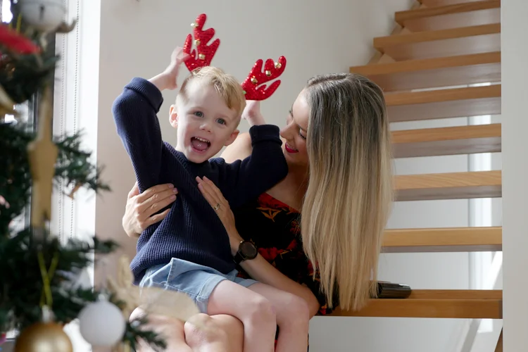 reindeer toddler and mum