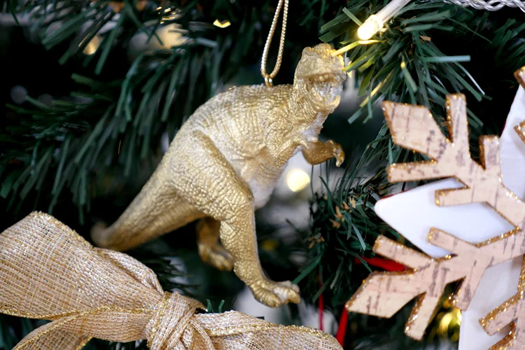 gold dinosaur dino christmas decoration