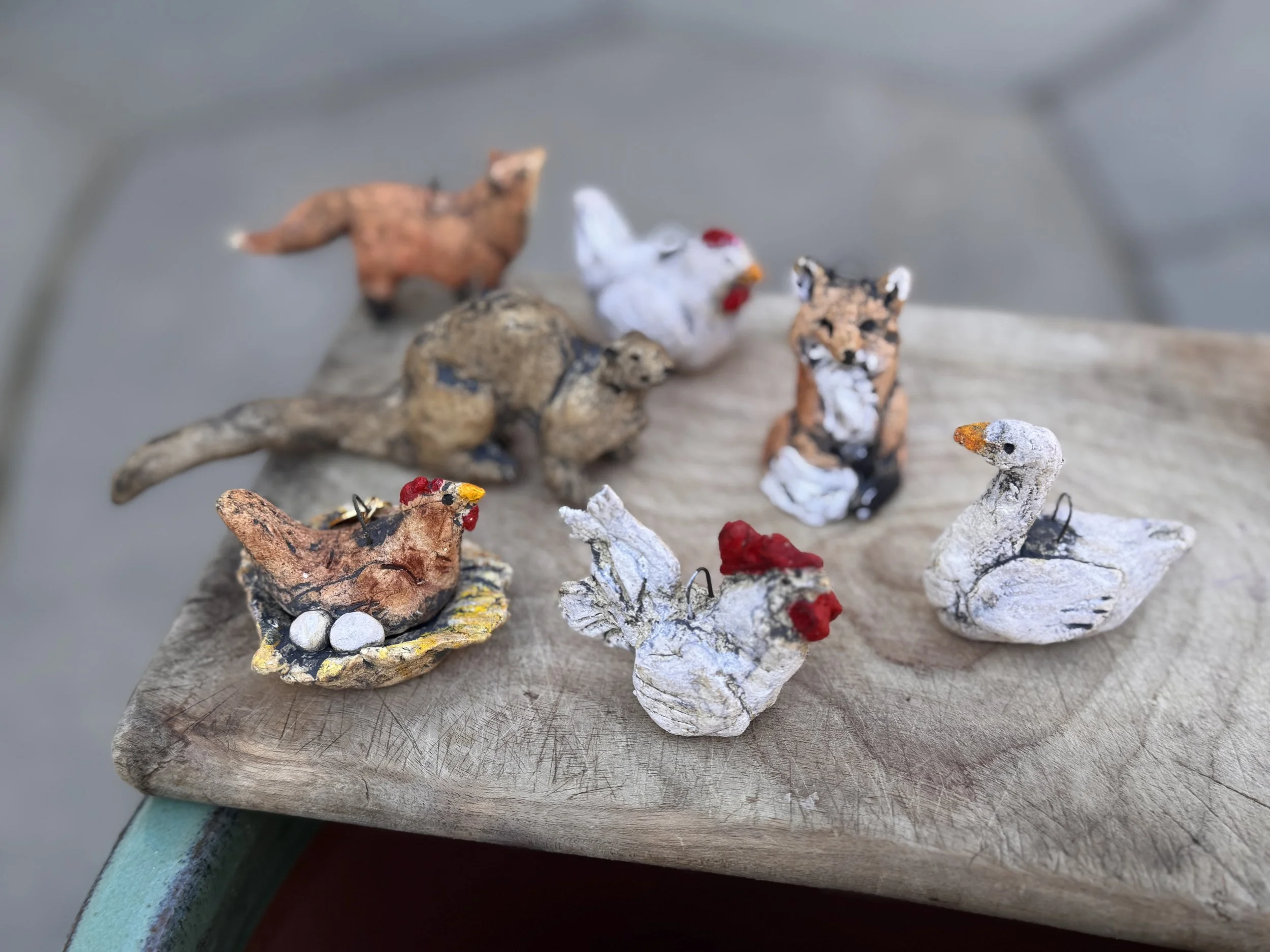 Tim'rous Beasties — Large Ornaments, $40 Original ceramic ornaments — each one of a kind
