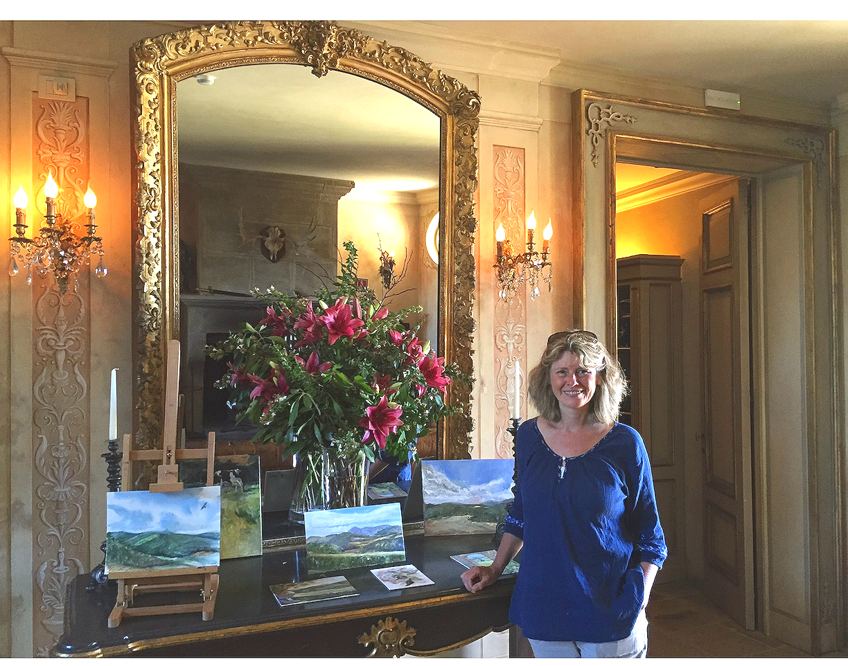 Carol Lake from Carol Lake Studios displaying her work at Borgo San Pietro in Tuscany, Italy