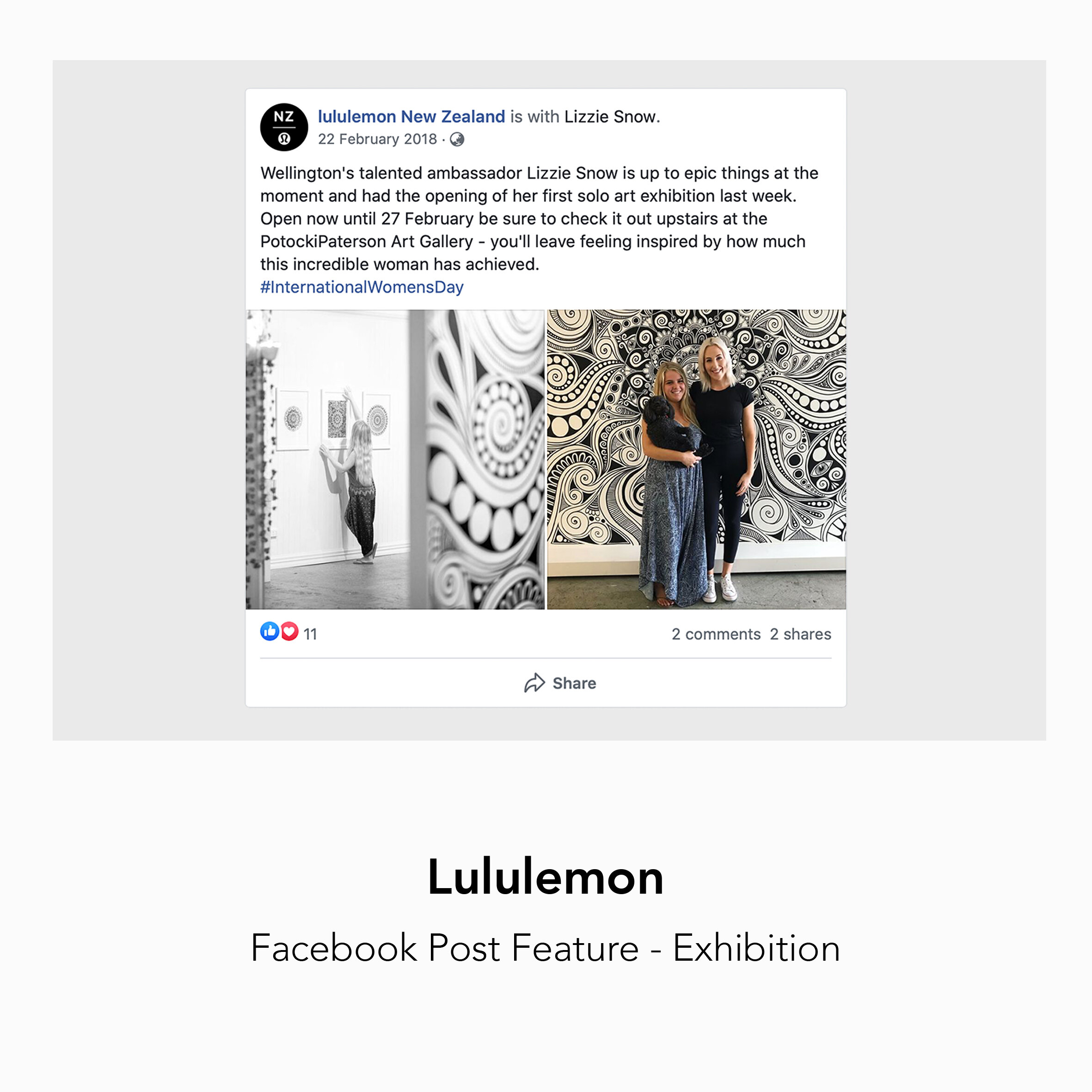 Lululemon Ambassador Lizzie Snow fortyonehundred holds First Solo Exhibition - mandala artist