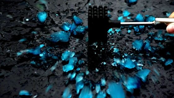 shows a hammer breaking glass as a visual for releasing rage.