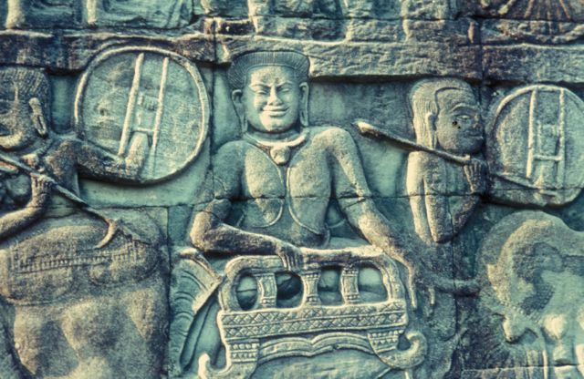 Bas relief, Angkor Thom, Cambodia