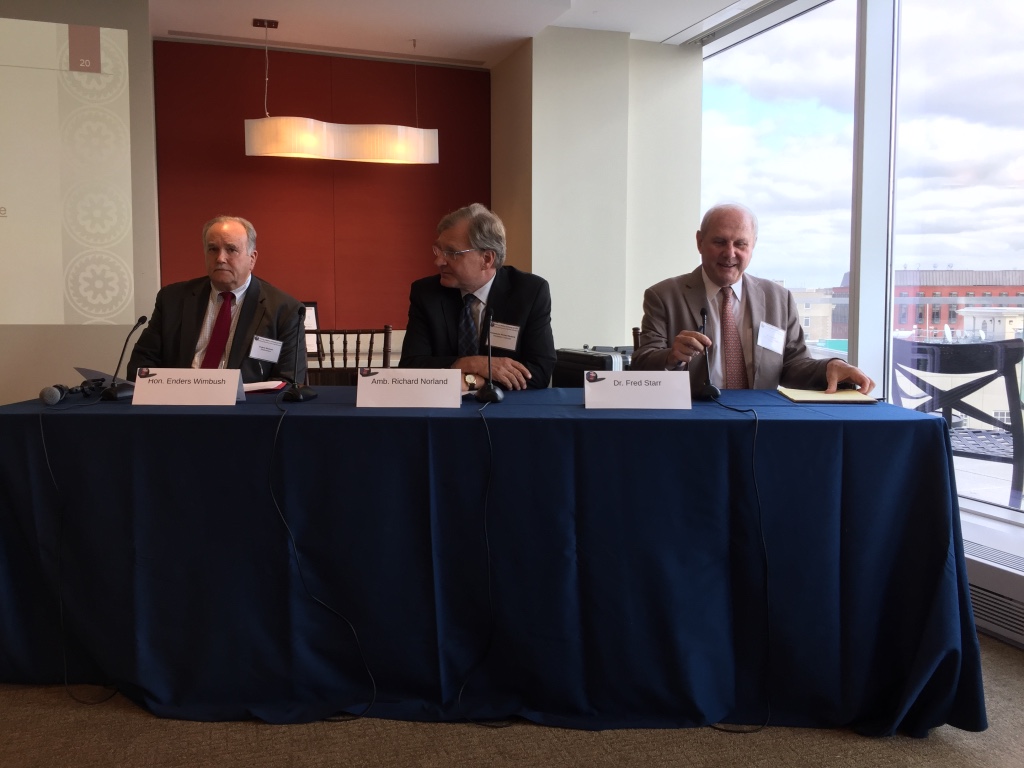 From left to right: Hon. Enders Wimbush, Ambassador Richard Norland, and Dr. Fred Starr